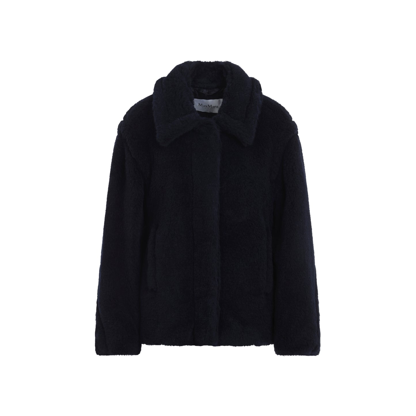 Max Mara Fuggito Short Blue Teddy Coat Women MAX MARA