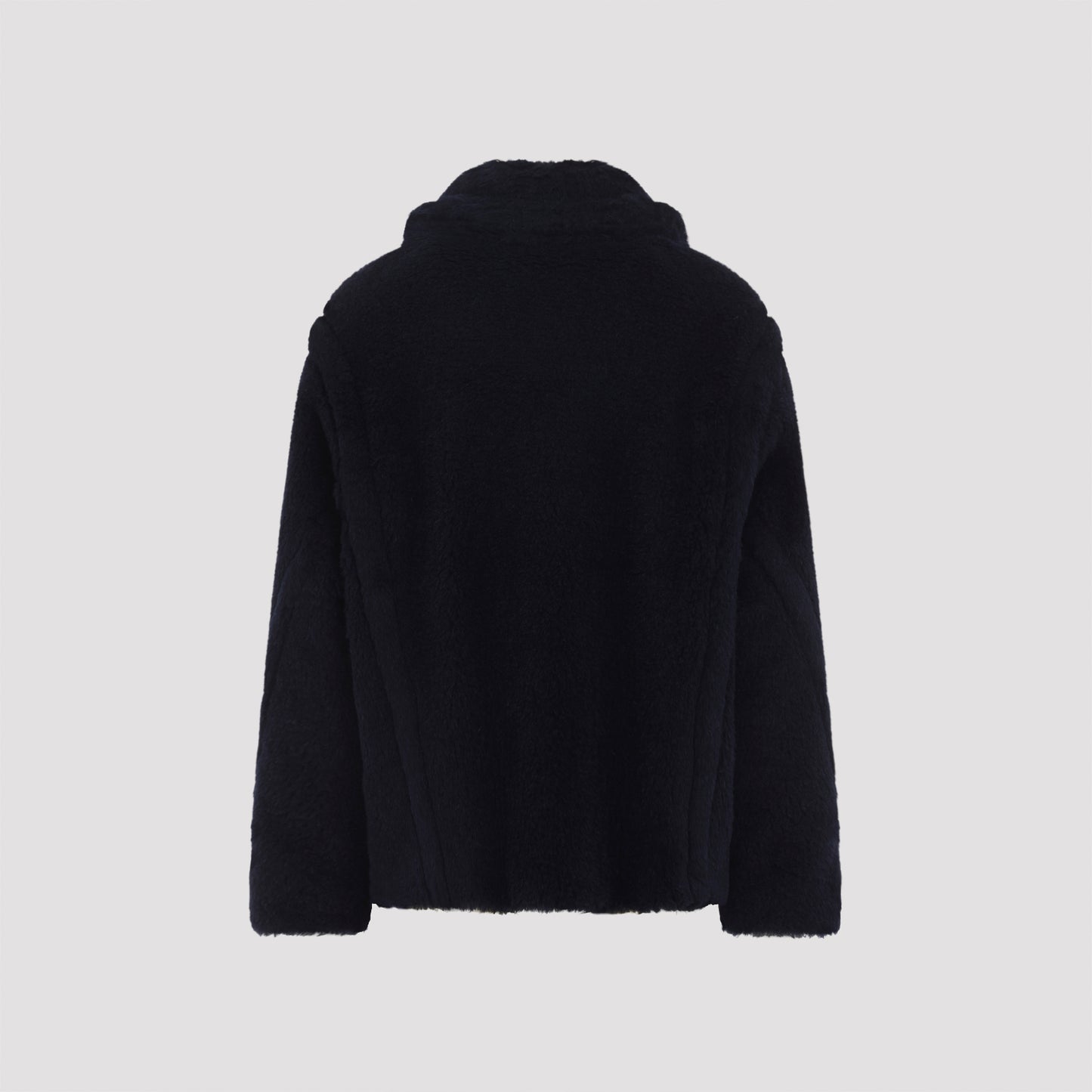 Max Mara Fuggito Short Blue Teddy Coat Women MAX MARA