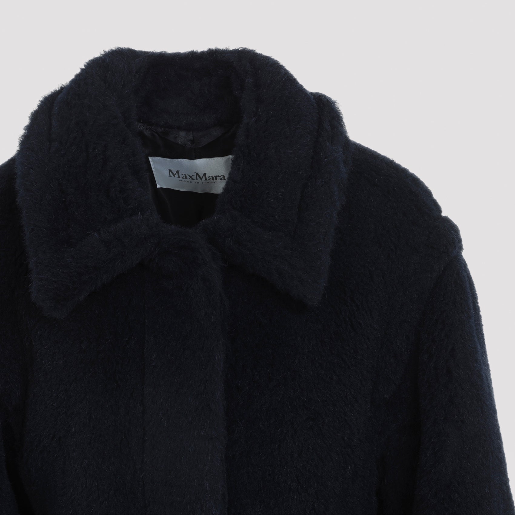Max Mara Fuggito Short Blue Teddy Coat Women MAX MARA