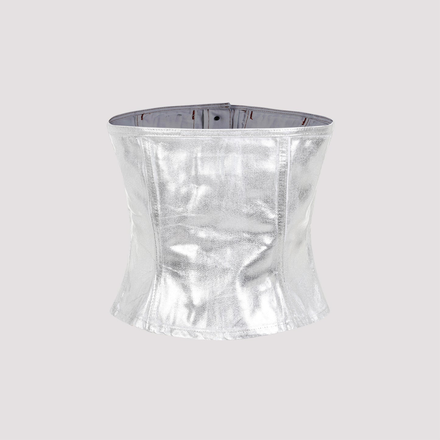 Ganni Foil Corsage Denim Top Women GANNI
