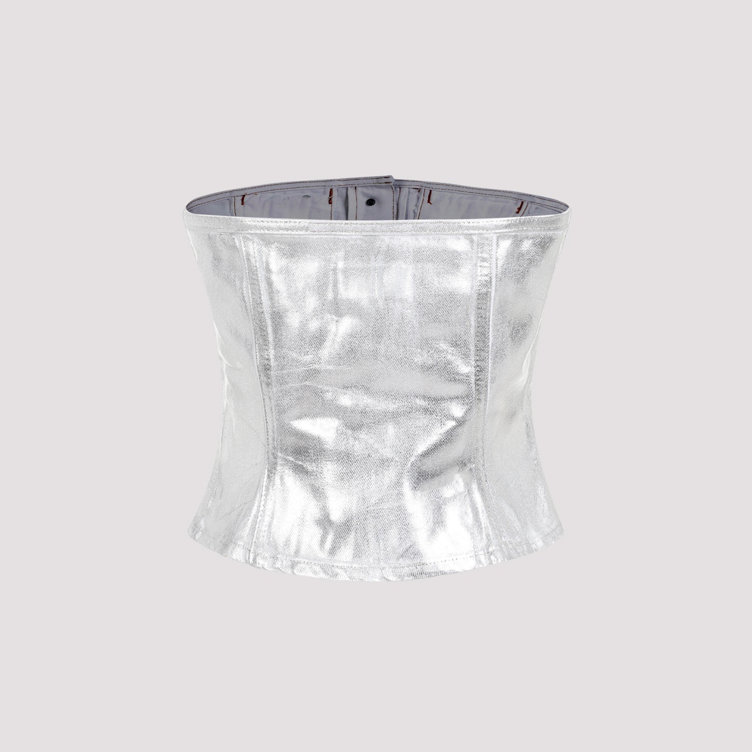 Ganni Foil Corsage Denim Top Women GANNI