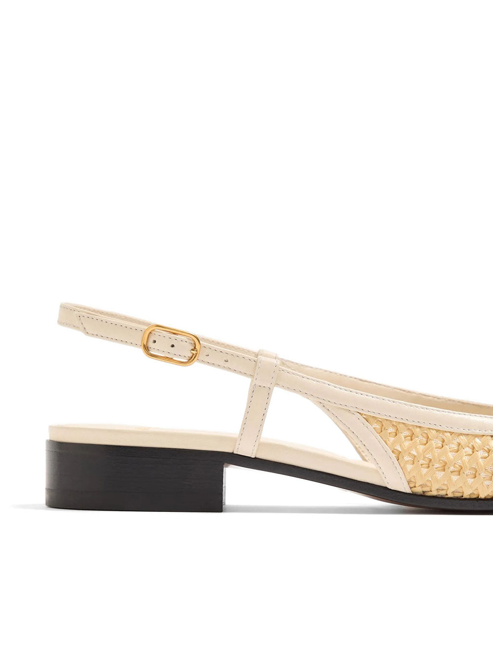 Valentino Garavani Women Valet Du Roi Leather And Raffia Slingback Ballerinas VALENTINO GARAVANI