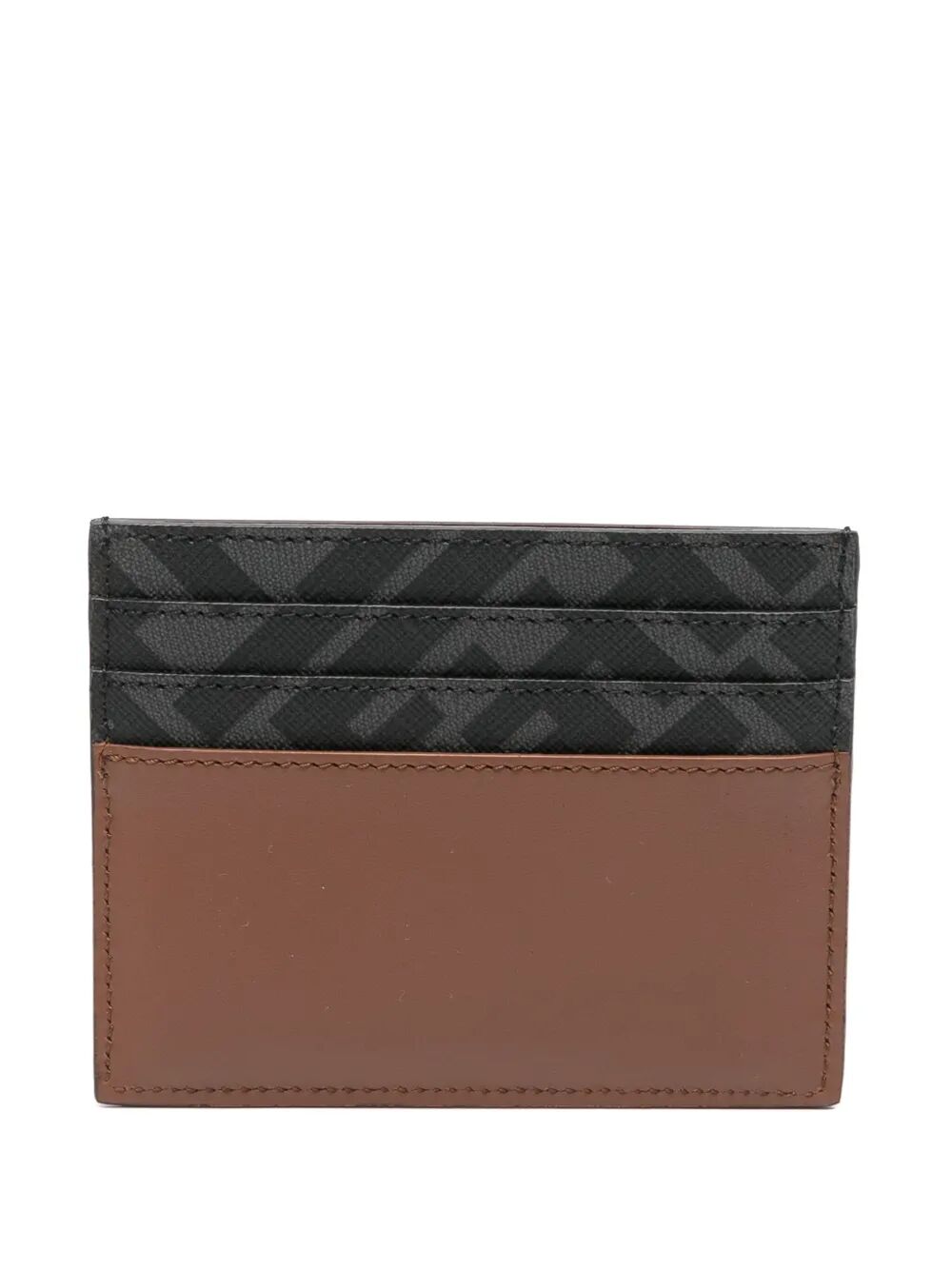 Fendi Men Leather And Ff Canvas Squared Card Holder FENDI