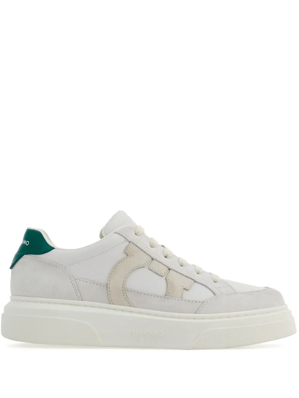 Ferragamo Men Cassina Leather Sneakers With Gancini Patch FERRAGAMO