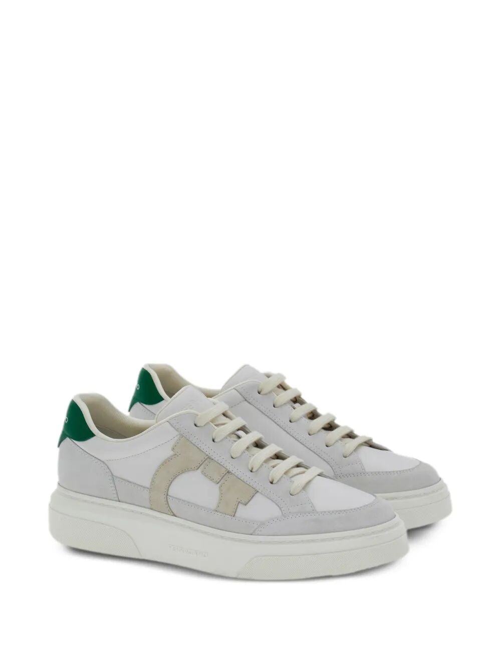Ferragamo Men Cassina Leather Sneakers With Gancini Patch FERRAGAMO