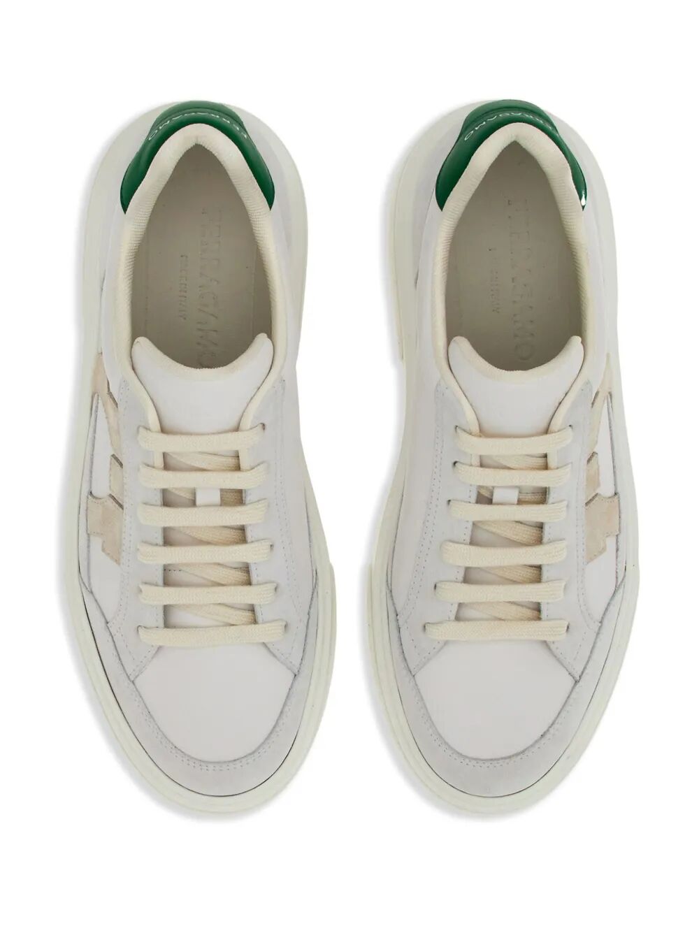 Ferragamo Men Cassina Leather Sneakers With Gancini Patch FERRAGAMO