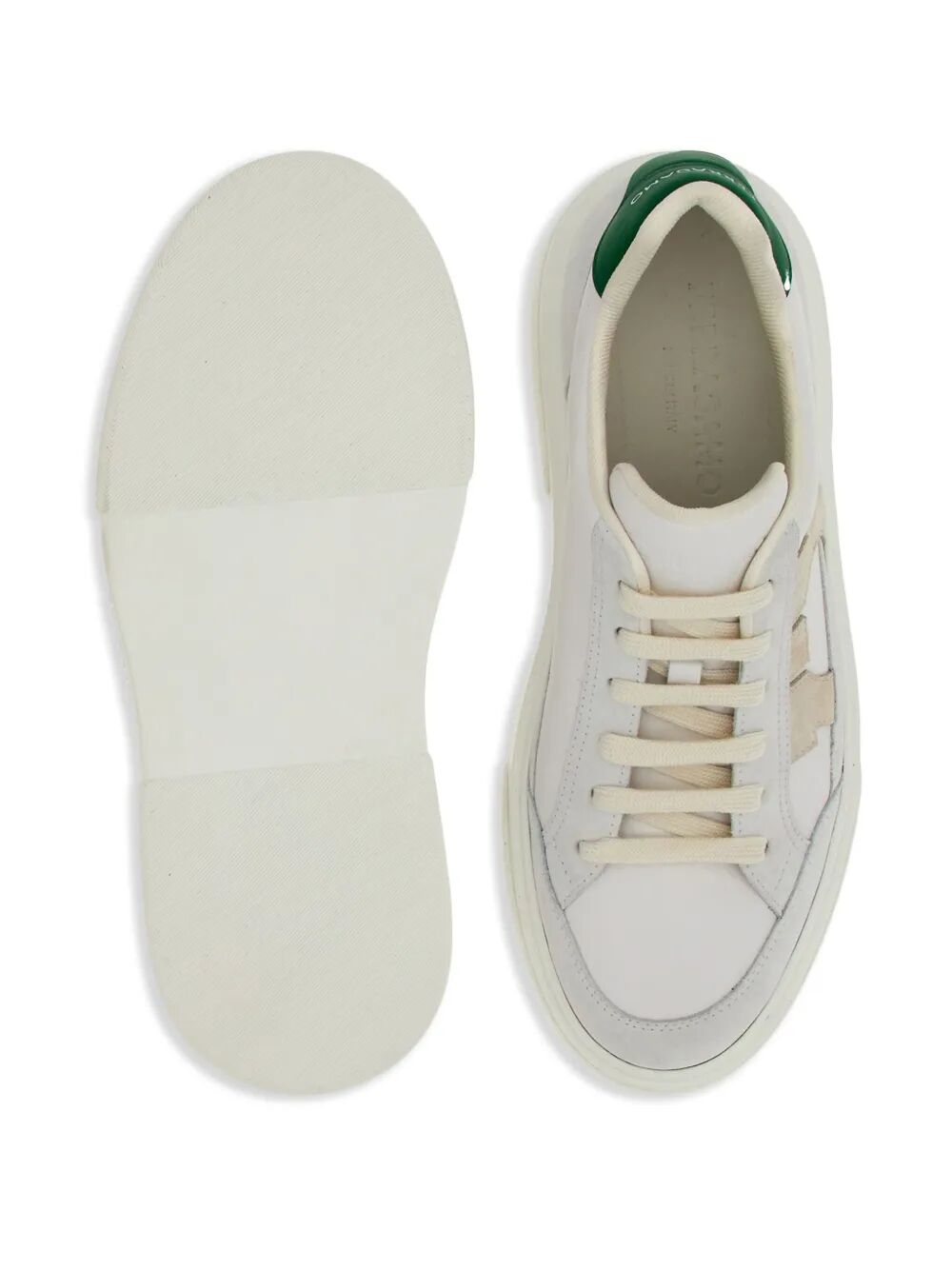 Ferragamo Men Cassina Leather Sneakers With Gancini Patch FERRAGAMO