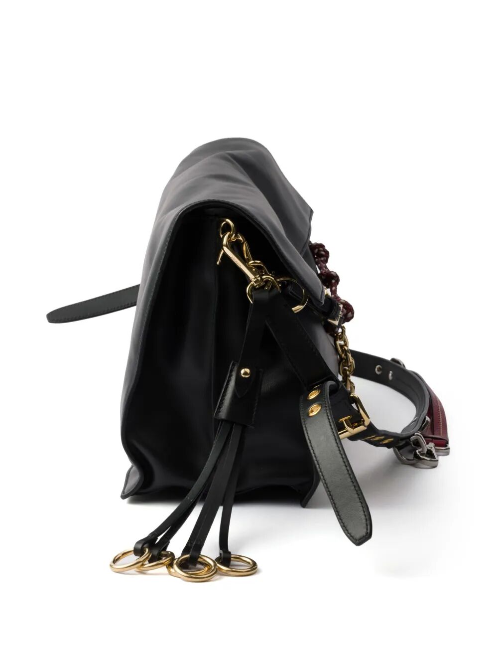 Prada Women Prada Soft Sound Large Leather Shoulder Bag With Charms PRADA