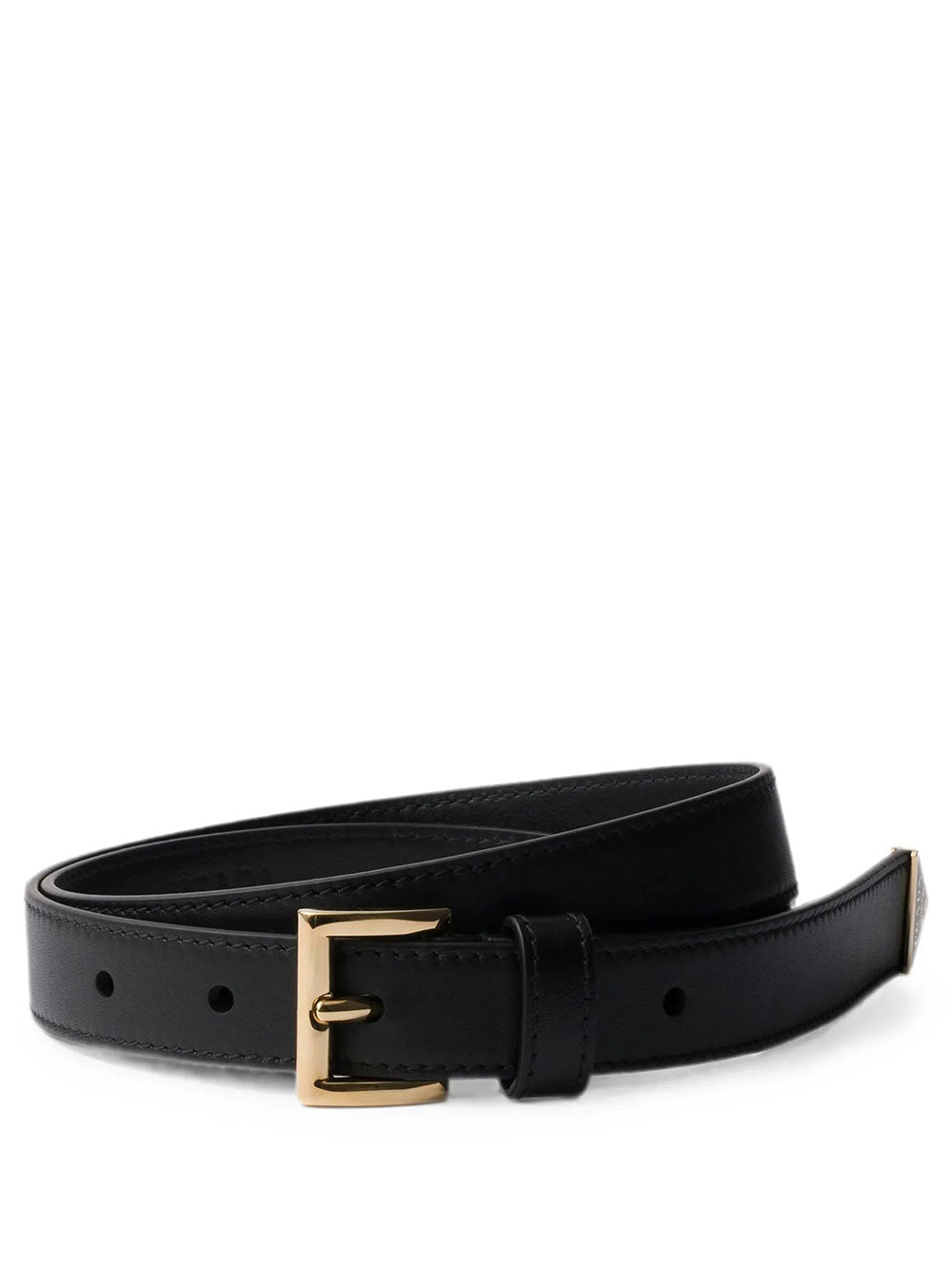 Prada Women Slim Leather Belt With Logo PRADA
