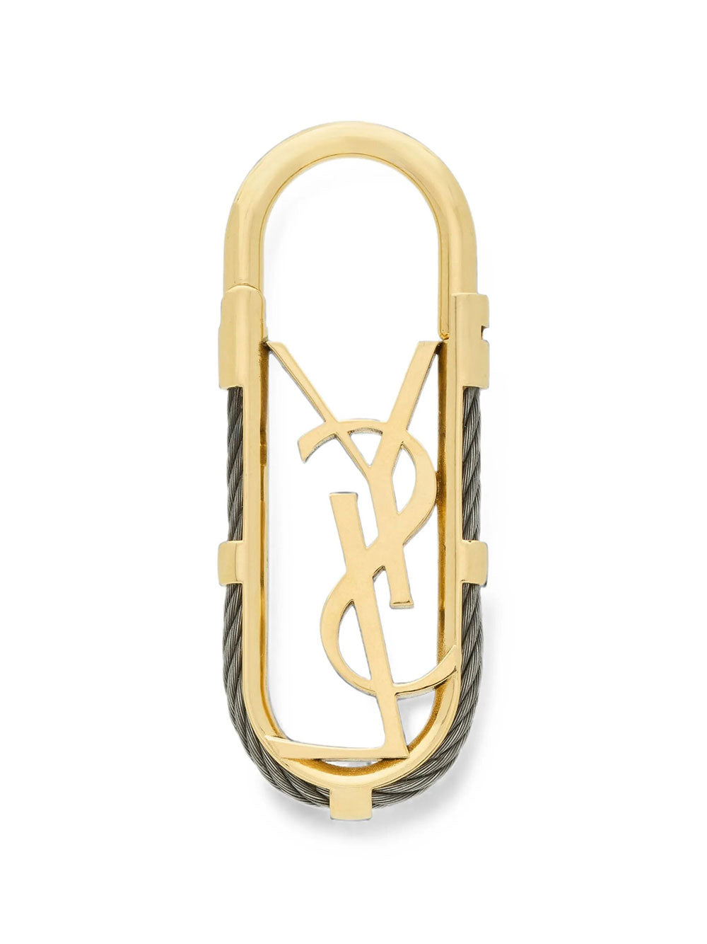 Saint Laurent Men Cassandre Cable Key Ring In Metal SAINT LAURENT