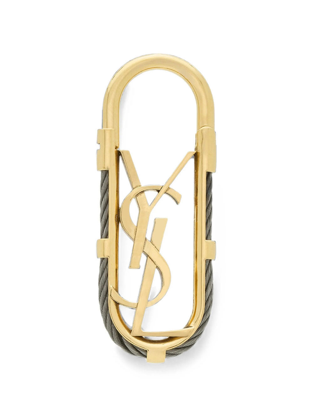 Saint Laurent Men Cassandre Cable Key Ring In Metal SAINT LAURENT