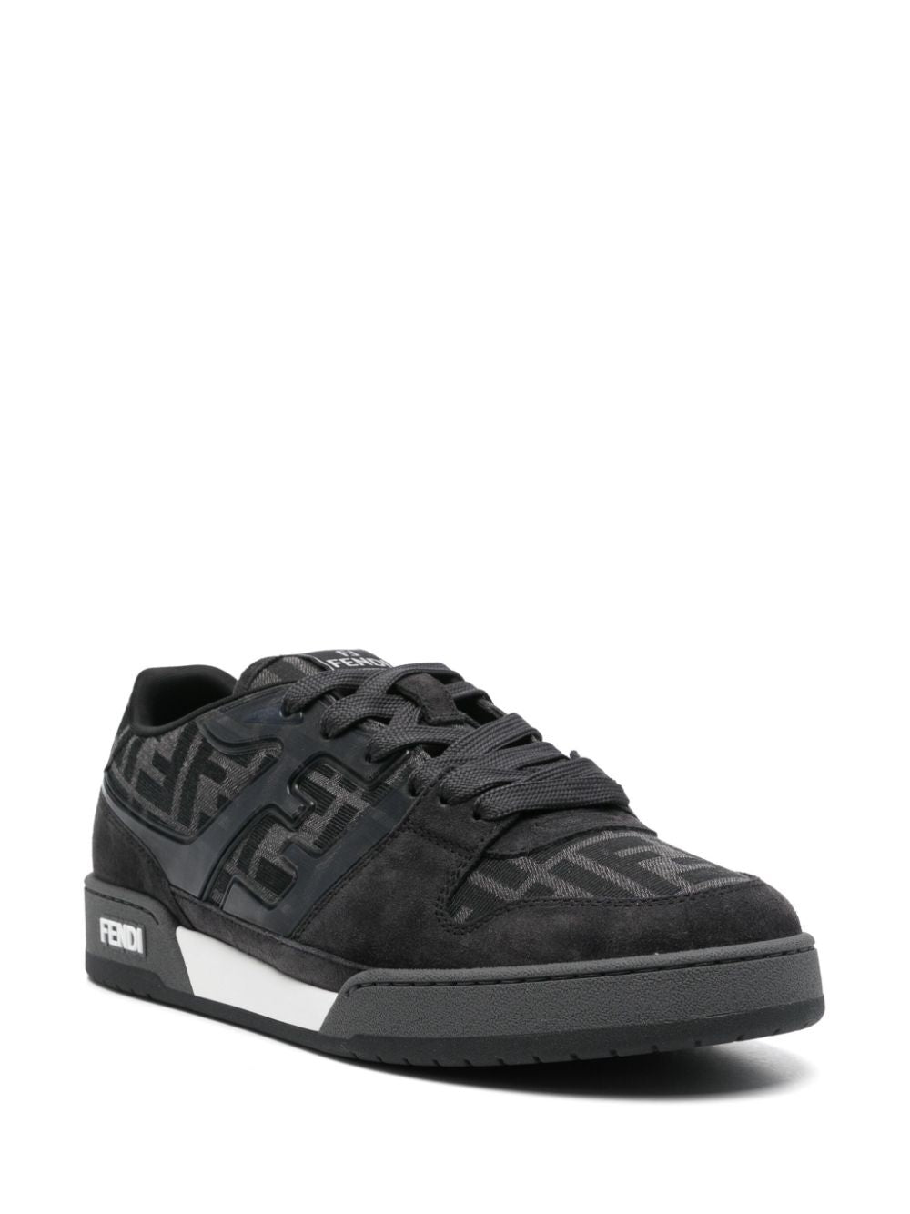 Fendi Men Ff Jacquard And Suede Fendi Match Sneakers FENDI
