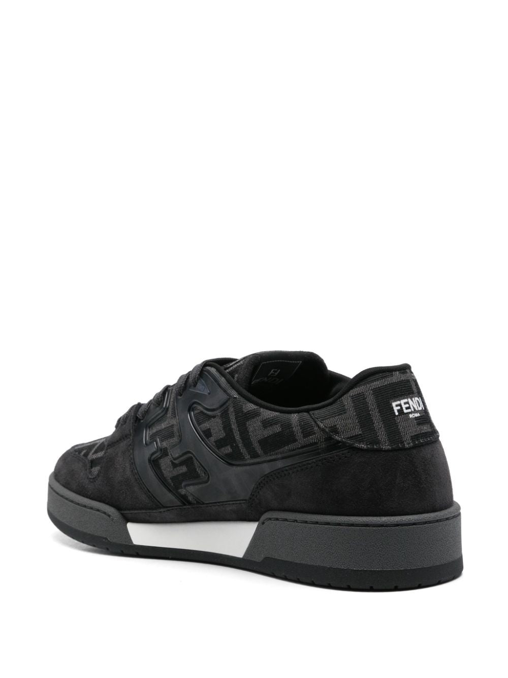 Fendi Men Ff Jacquard And Suede Fendi Match Sneakers FENDI