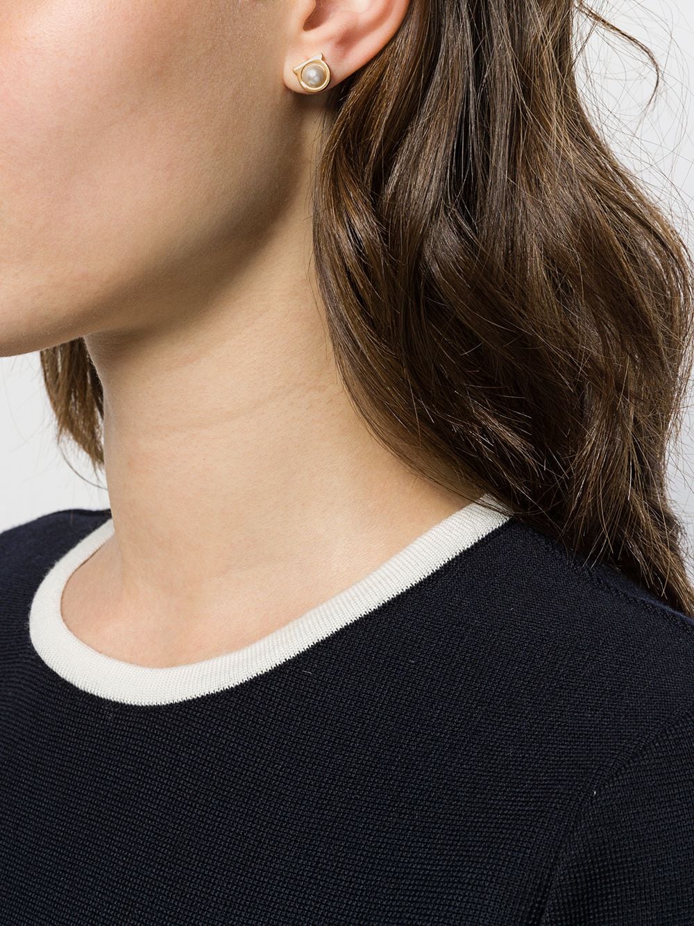 Ferragamo Women Gancini Pearl Earrings FERRAGAMO