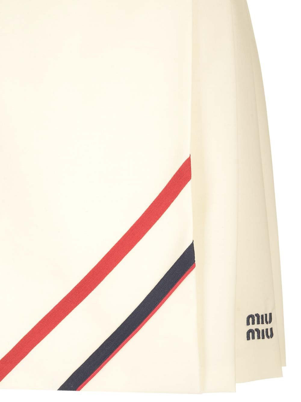 Miu Miu Women Pleated Mohair Canvas Skirt MIU MIU