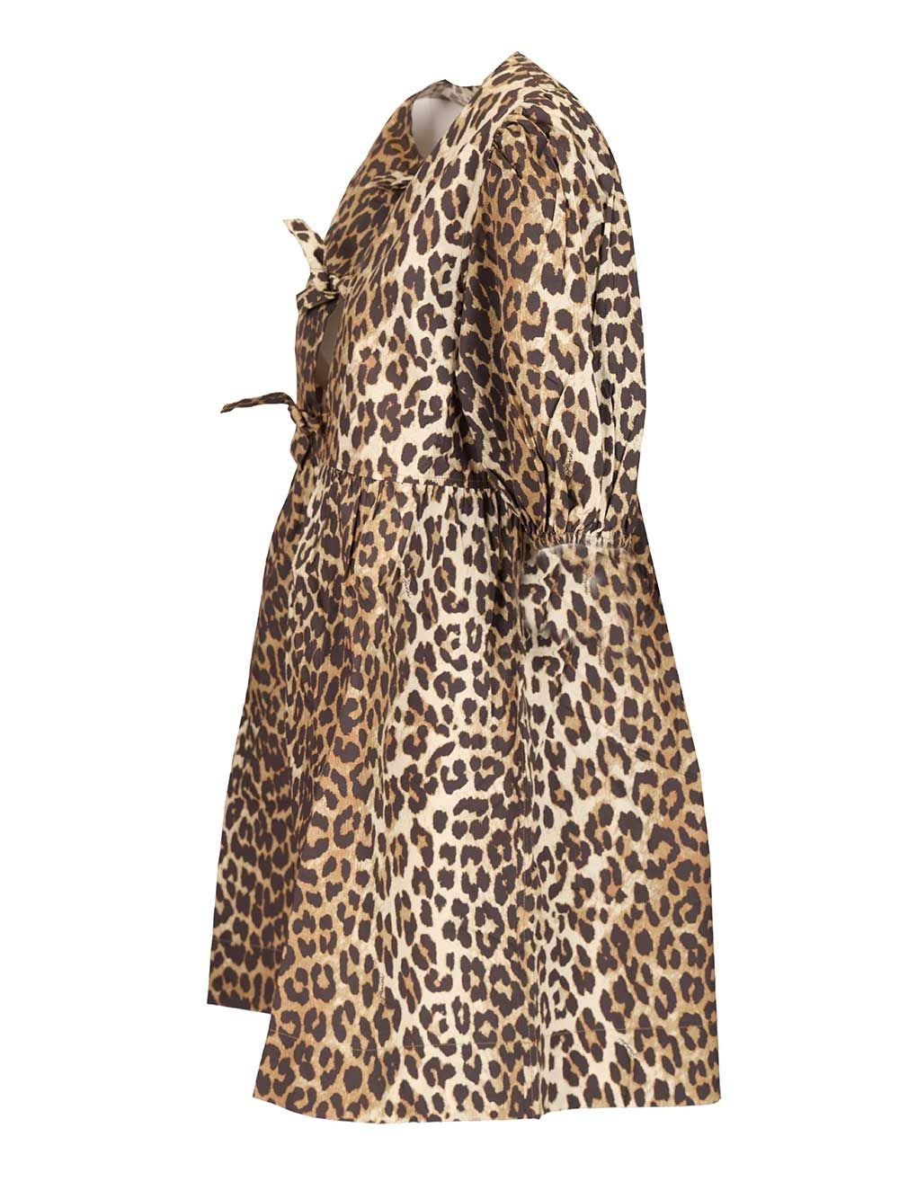 Ganni Women Leopard Print Mini Dress GANNI