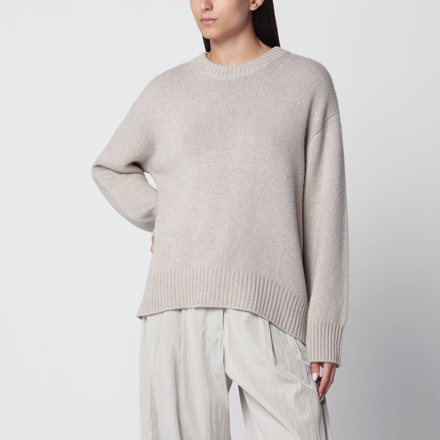 Lisa Yang Noor Crewneck Sweater In Sand Cashmere Women LISA YANG