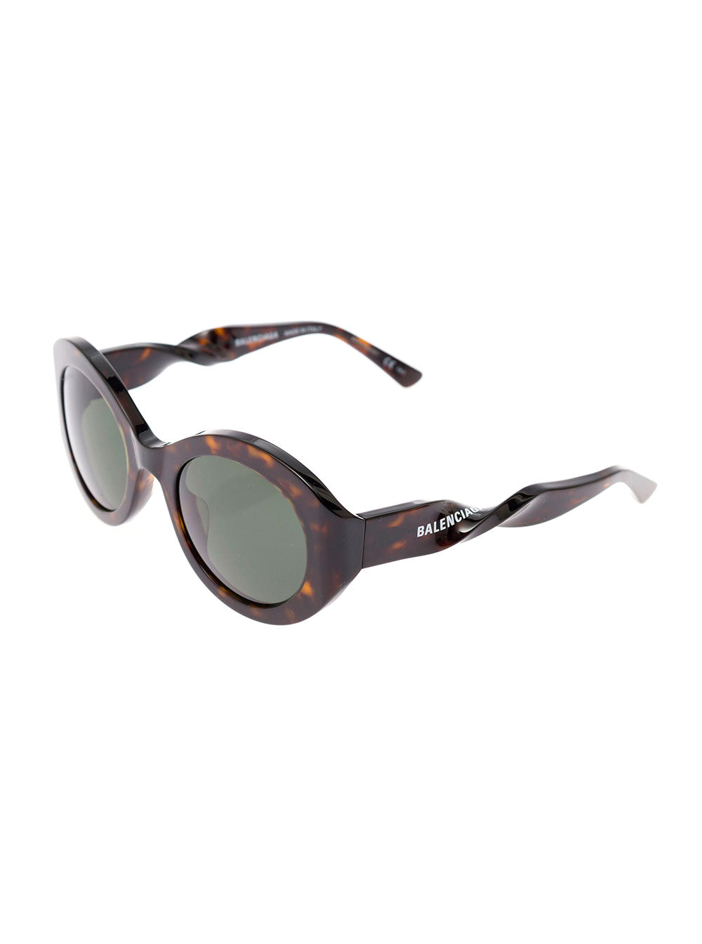 Balenciaga Women Balenciaga Woman's Twist Round Brown Acetate Sunglasses BALENCIAGA