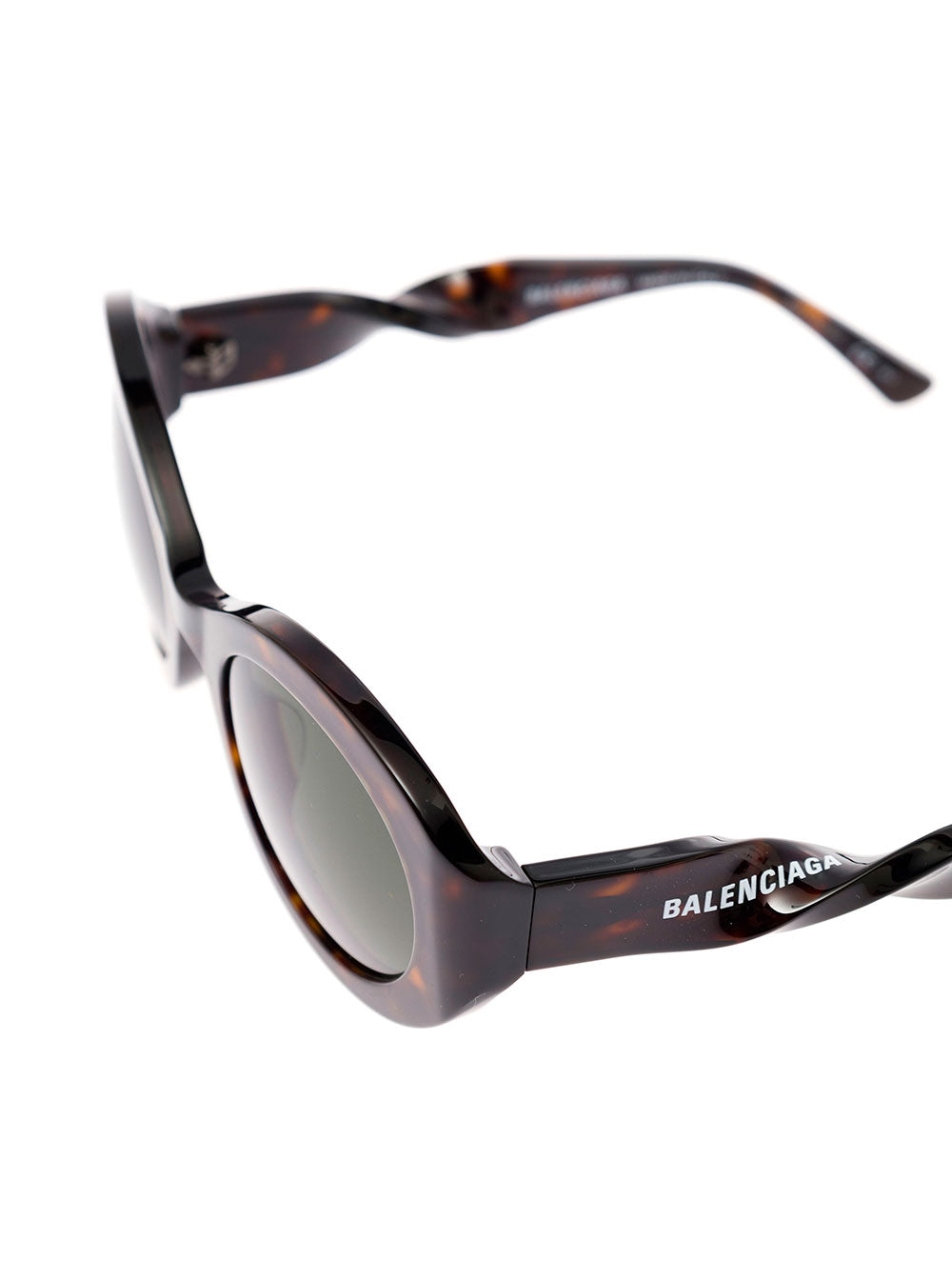 Balenciaga Women Balenciaga Woman's Twist Round Brown Acetate Sunglasses BALENCIAGA