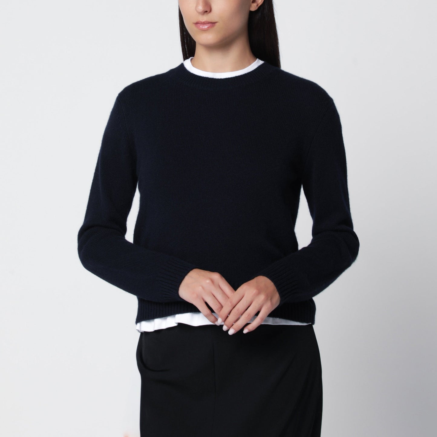 Lisa Yang Mable Crew-Neck Sweater In Navy Cashmere Women LISA YANG