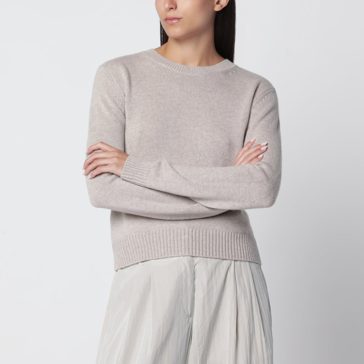 Lisa Yang Mable Crewneck Sweater In Sand Cashmere Women LISA YANG
