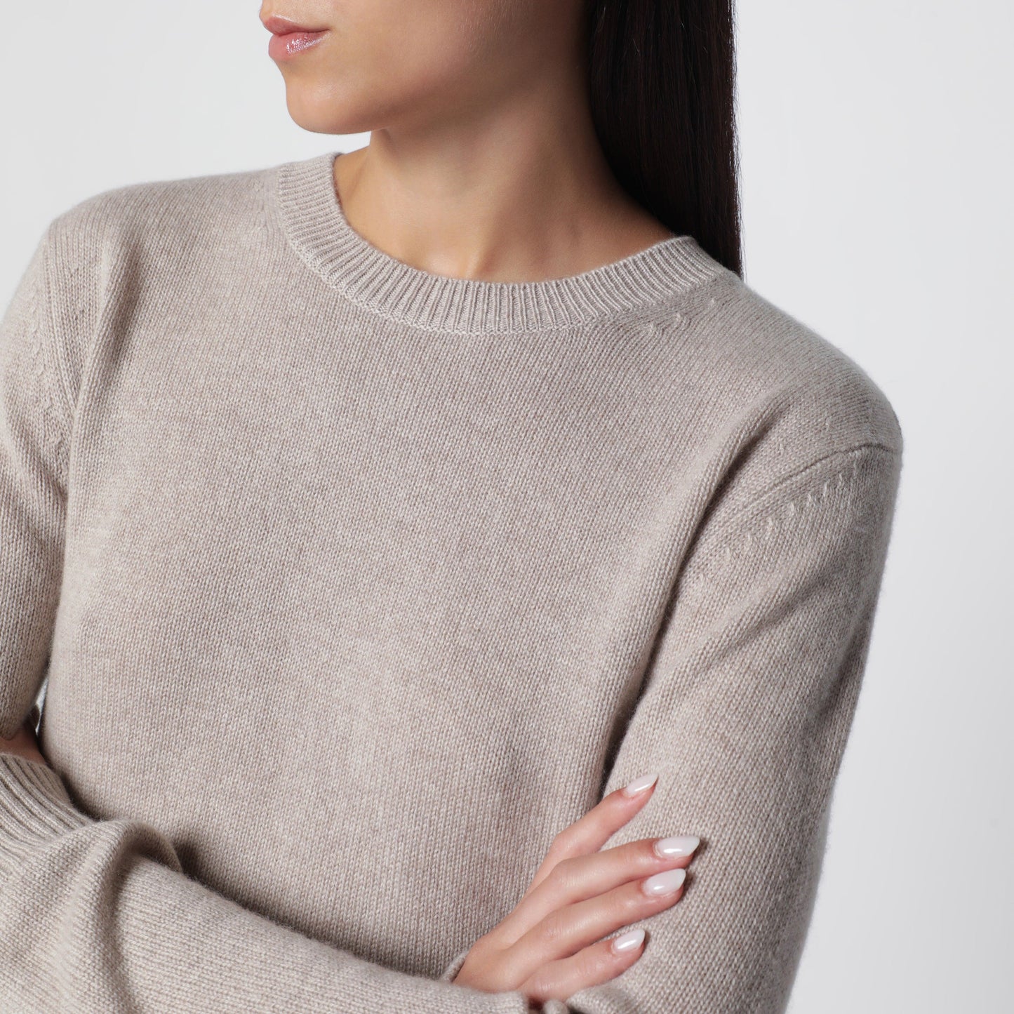 Lisa Yang Mable Crewneck Sweater In Sand Cashmere Women LISA YANG