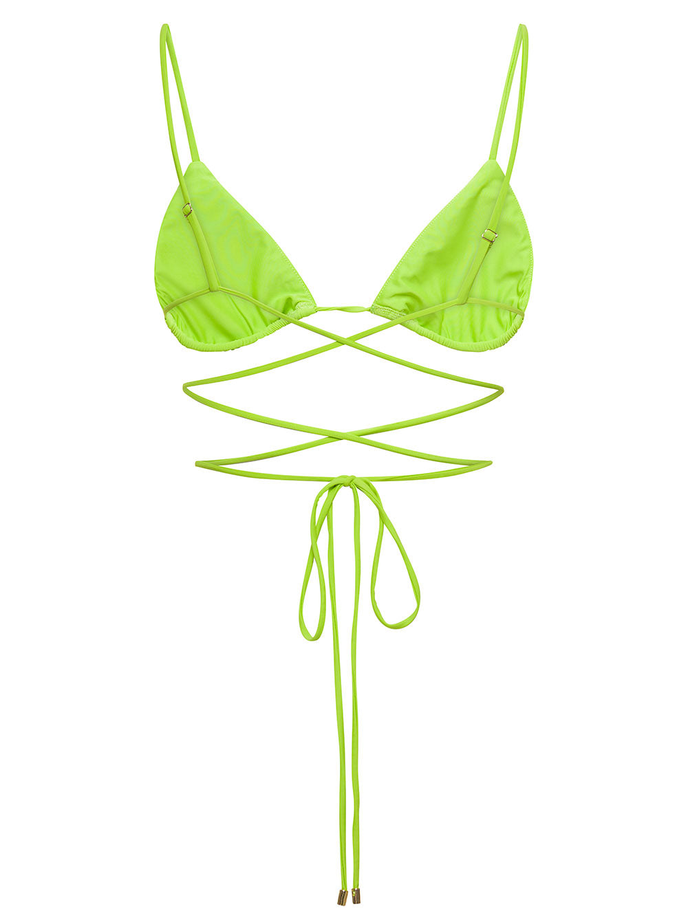 Self-Portrait Women Bikini Top With All-Over Crystal Embellishment In Green Polyamide Woman SELF-PORTRAIT