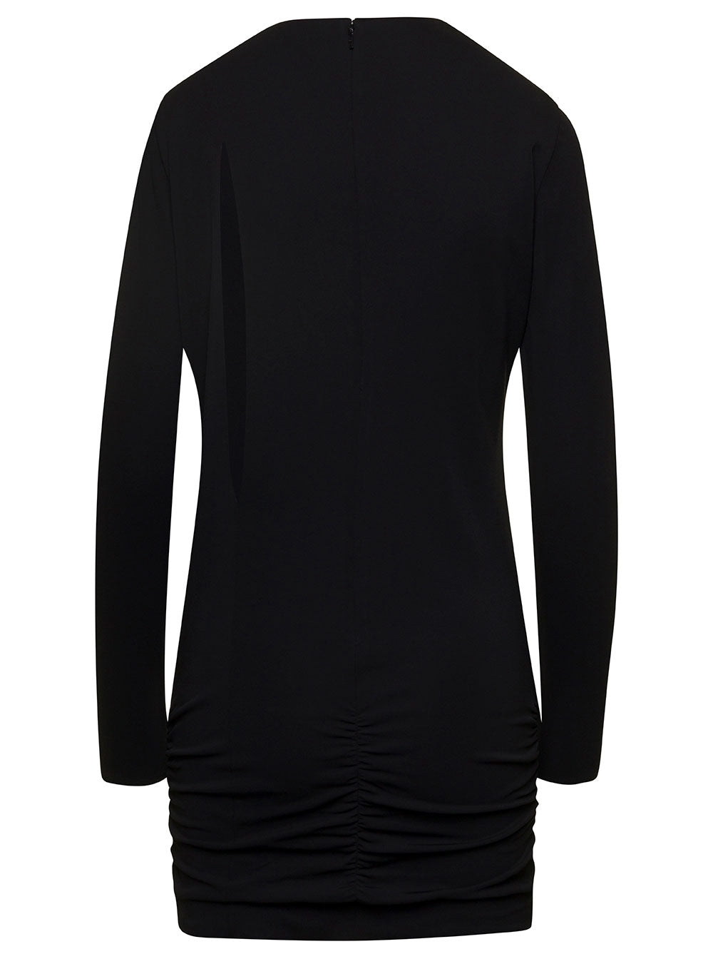 Versace Women Black Fitted Minidress With Cut-Out Detail In Viscose Woman VERSACE