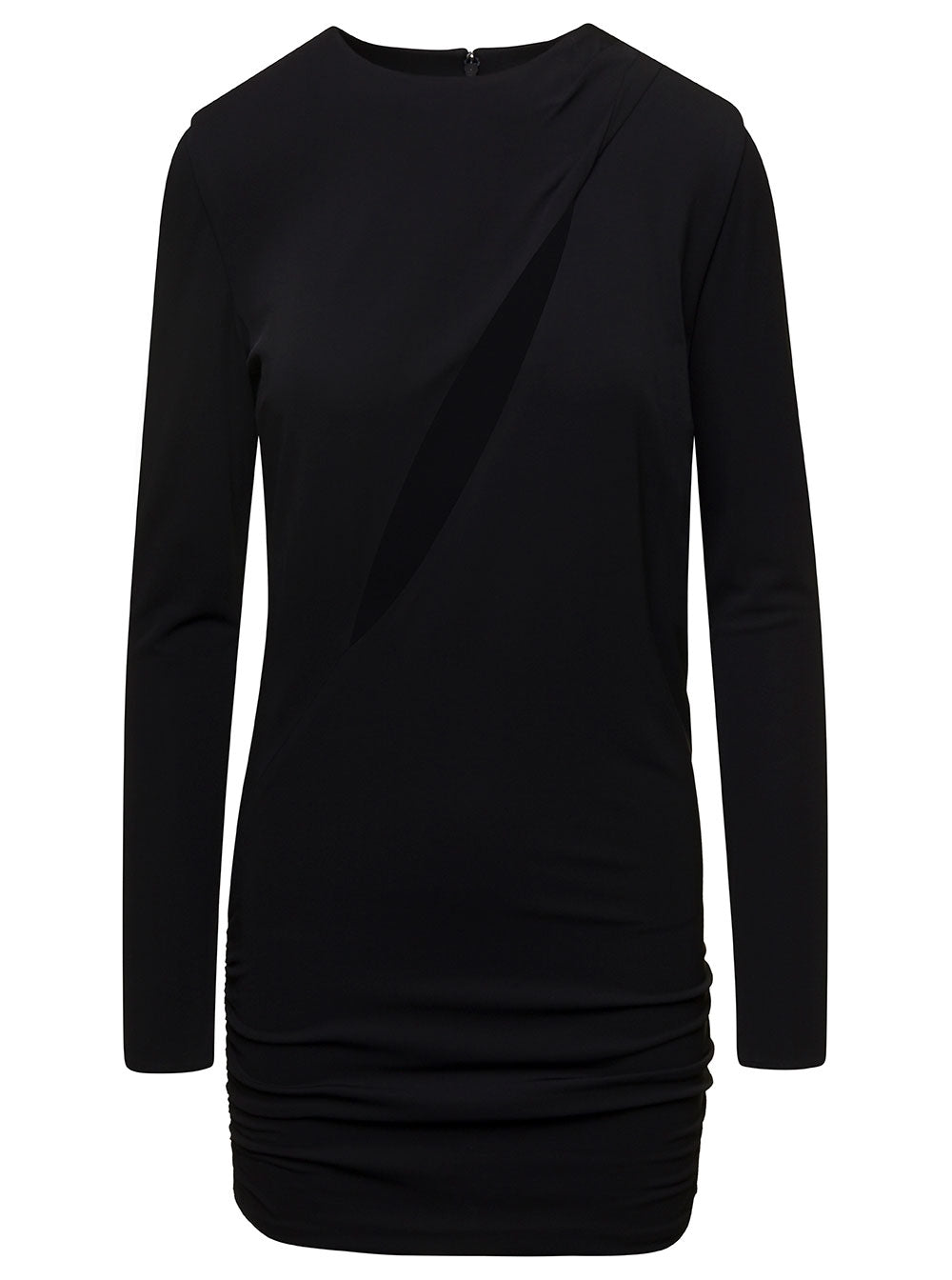 Versace Women Black Fitted Minidress With Cut-Out Detail In Viscose Woman VERSACE