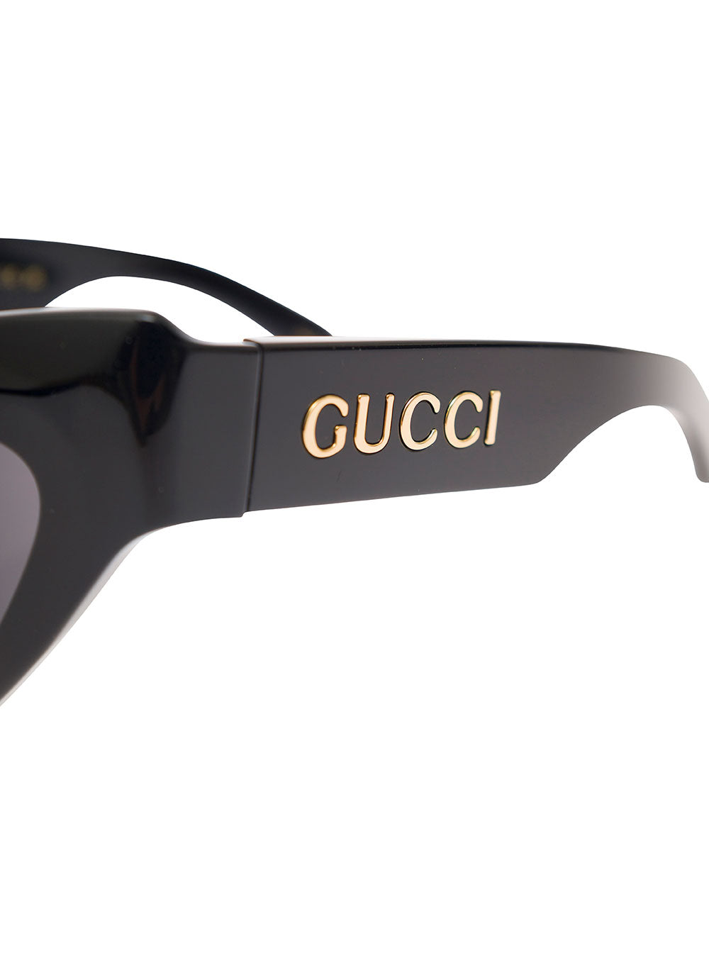 Gucci Women 'Gg1294s' Black Cat-Eye Sunglasses With Logo Lettering In Shiny Acetate Woman GUCCI