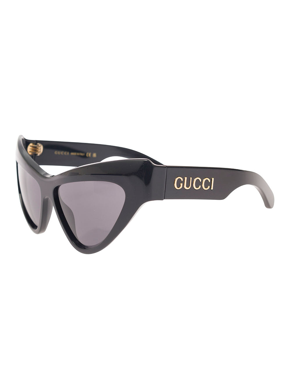 Gucci Women 'Gg1294s' Black Cat-Eye Sunglasses With Logo Lettering In Shiny Acetate Woman GUCCI