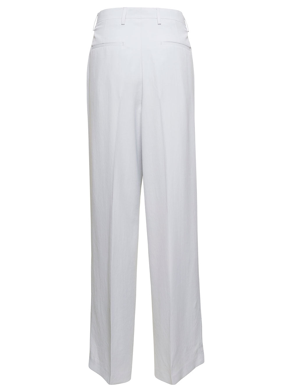 Dries Van Noten Women White Pants With Pressed Crease In Acetate Woman DRIES VAN NOTEN