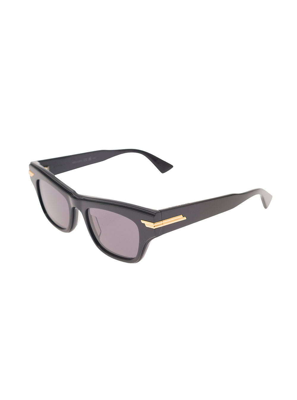 Bottega Veneta Women 'Bv1122s' Black Rectangular Sunglasses With Golden Detail In Acetate Woman BOTTEGA VENETA