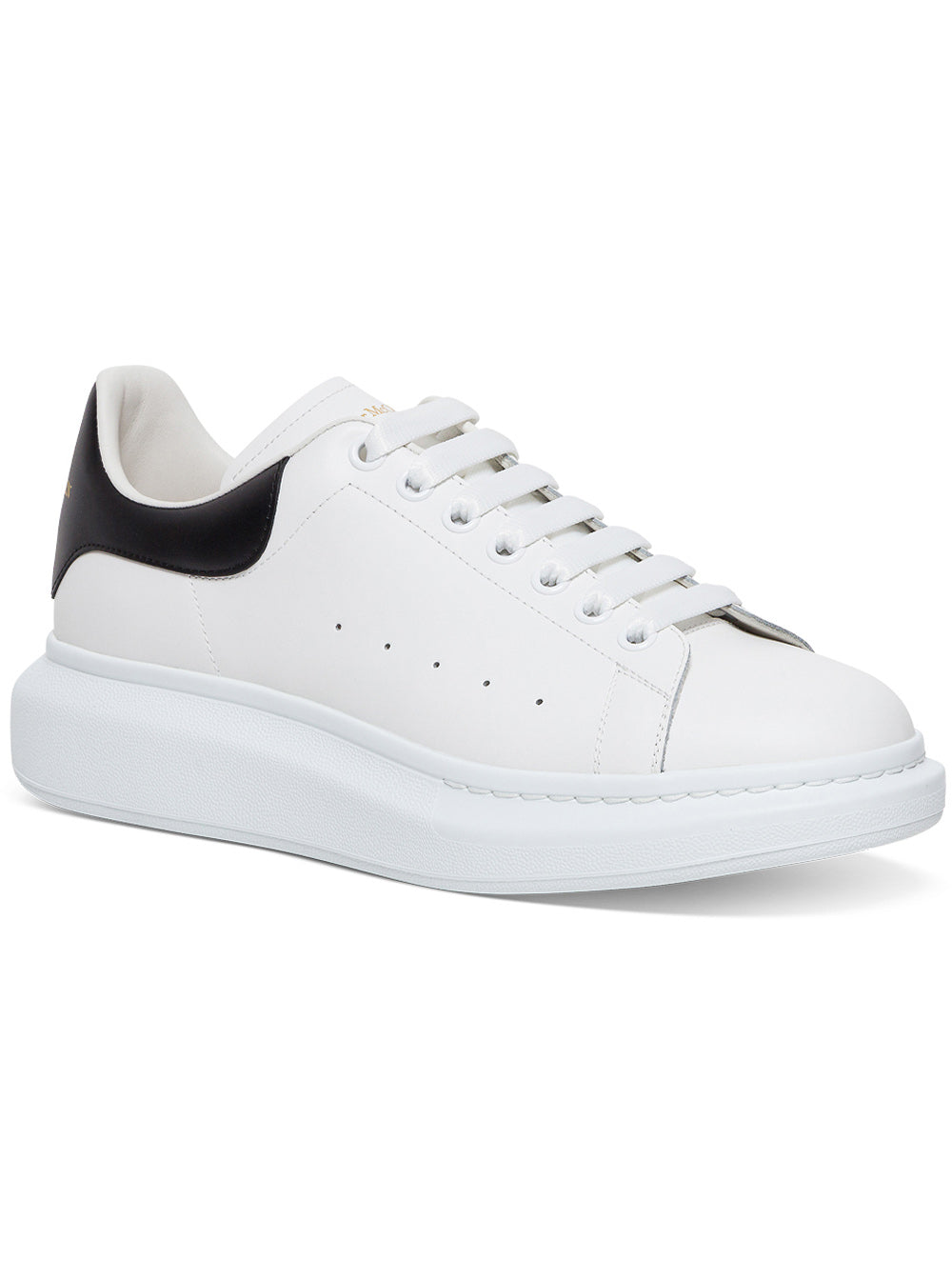 Alexander Mcqueen Men White And Black Leather Oversize Sneakers ALEXANDER MCQUEEN