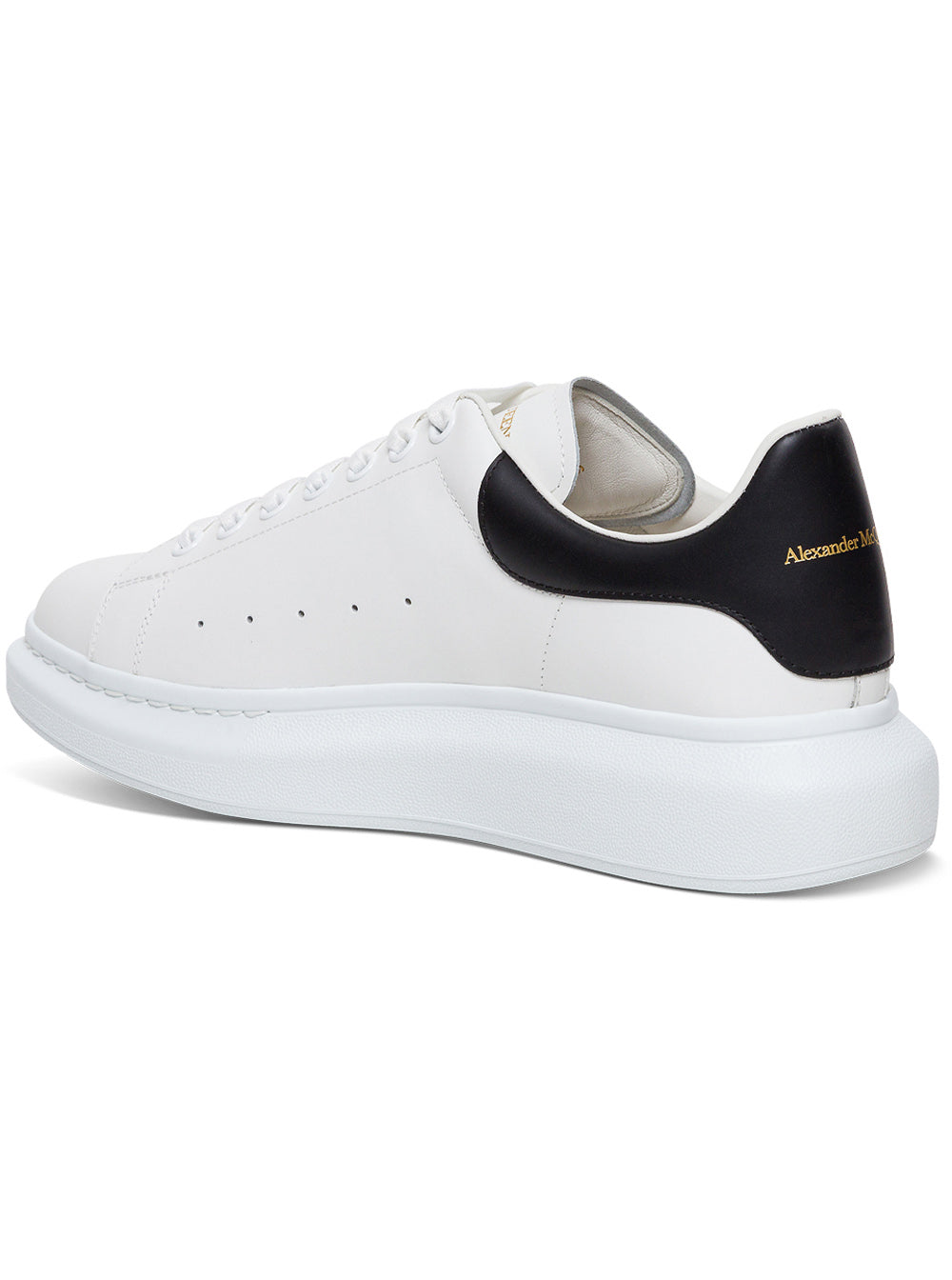 Alexander Mcqueen Men White And Black Leather Oversize Sneakers ALEXANDER MCQUEEN