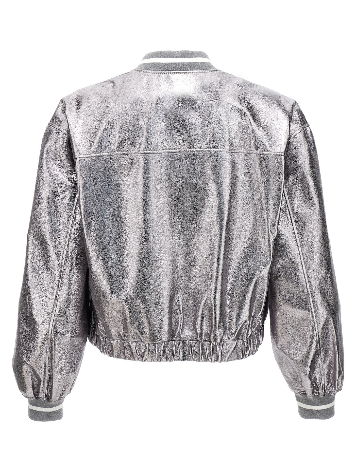 Brunello Cucinelli Women Laminated Leather Bomber Jacket BRUNELLO CUCINELLI