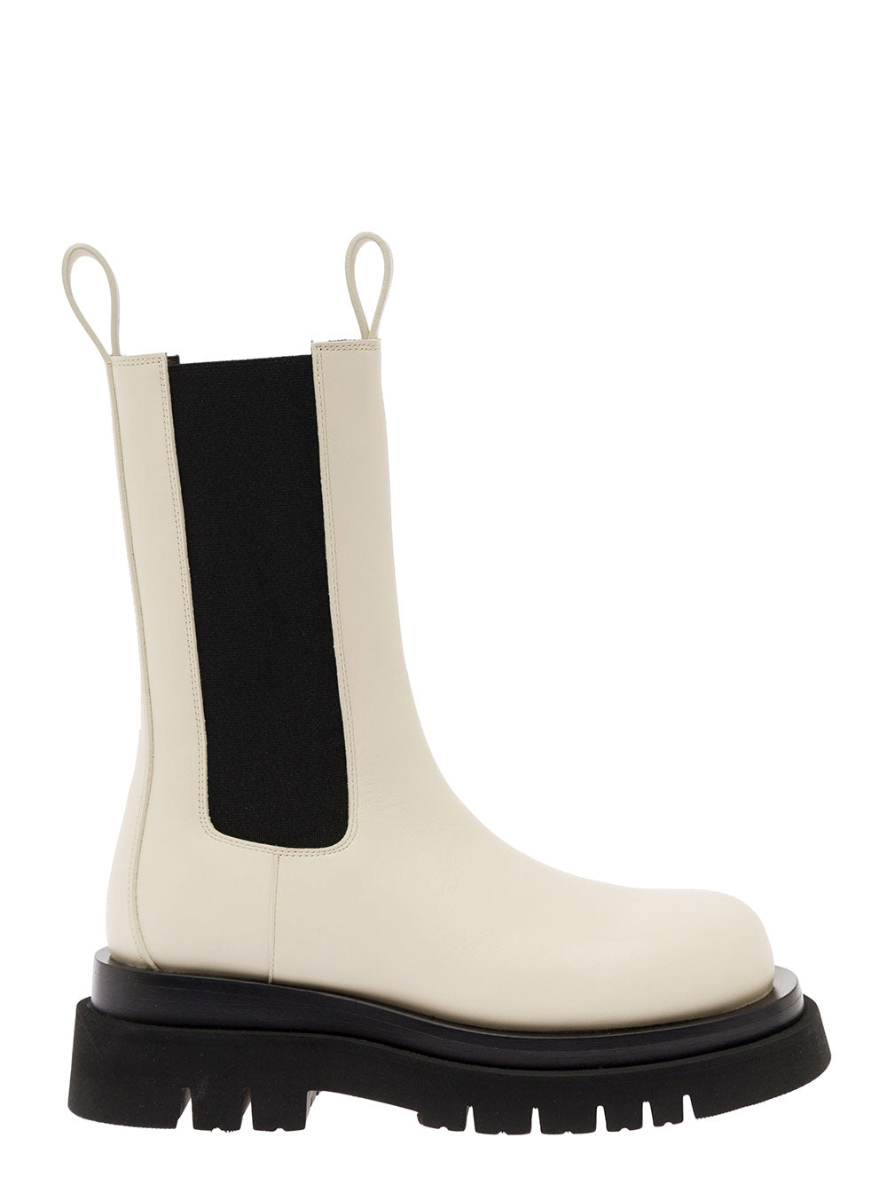 Bottega Veneta Women 'Bv Lug' White Boots With Contrasting Multi-Layered Sole In Leather Woman BOTTEGA VENETA