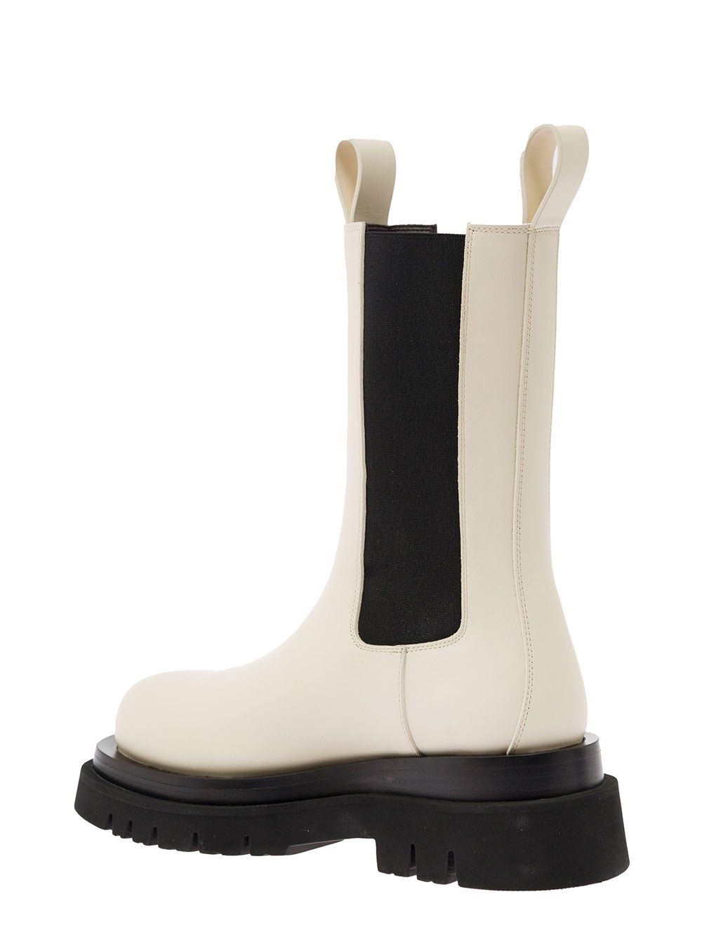 Bottega Veneta Women 'Bv Lug' White Boots With Contrasting Multi-Layered Sole In Leather Woman BOTTEGA VENETA