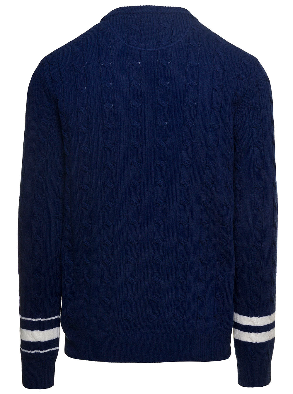 Valentino Men Contrasting Blue Patch 'Vlogo' In Virgin Wool Man VALENTINO