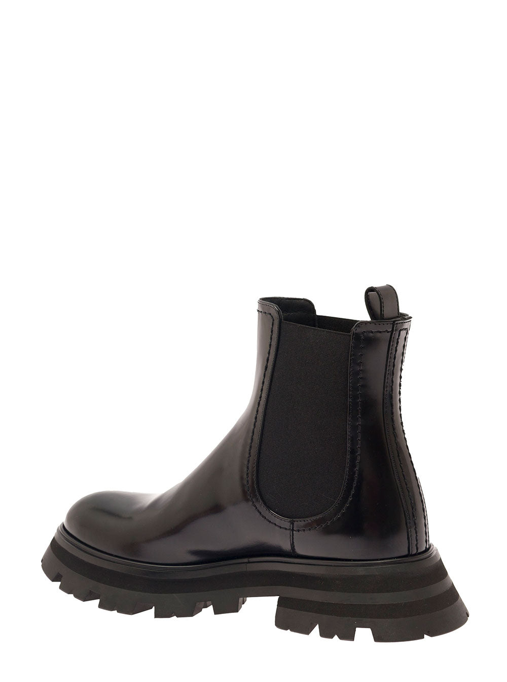 Alexander Mcqueen Women Black Chelsea Boots With Elastic Inserts In Smooth Leather Woman ALEXANDER MCQUEEN