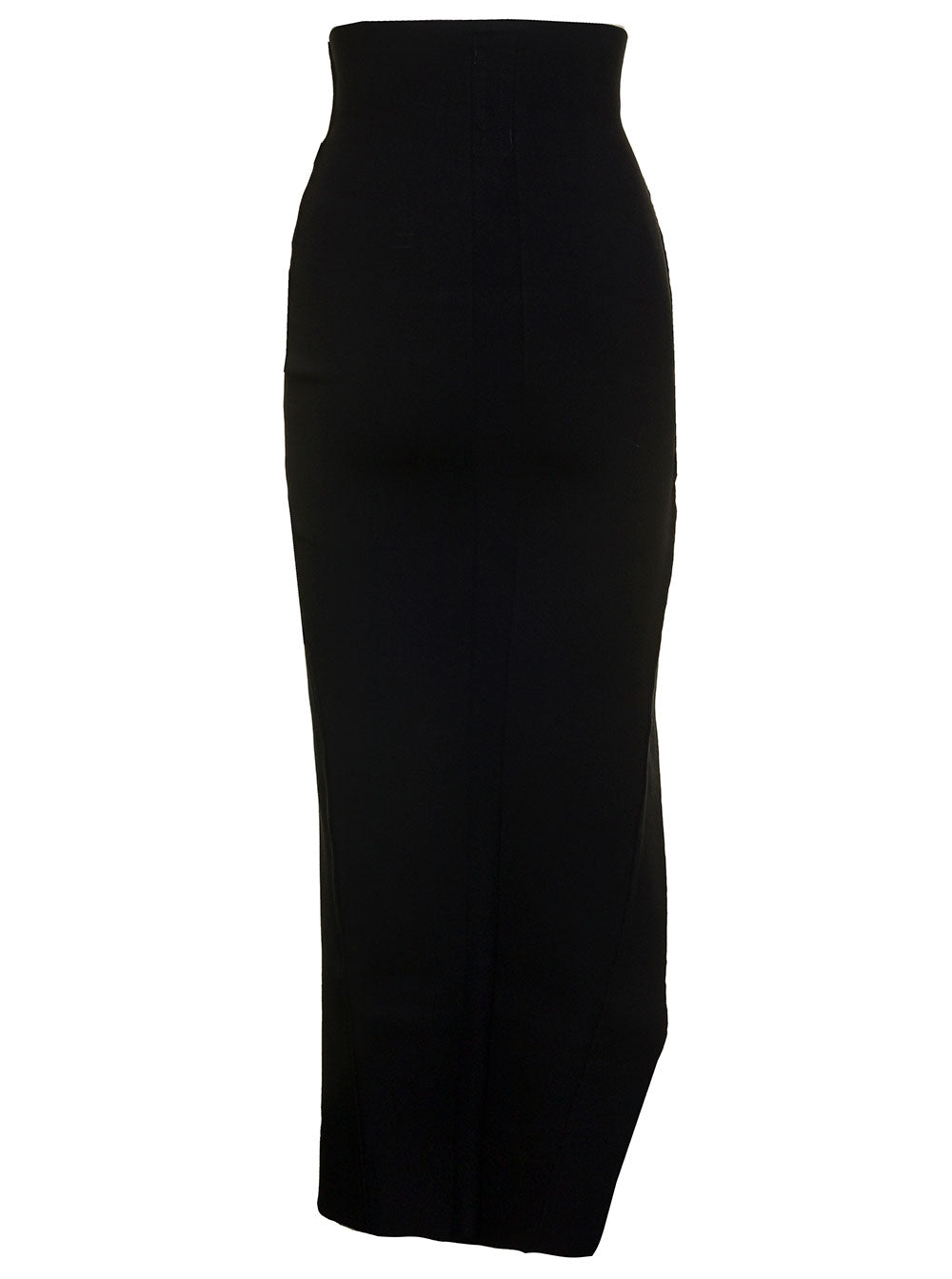Rick Owens Women 'Theresa' Maxi Black Skirt With Wide Split At The Front In Viscose Blend Woman RICK OWENS