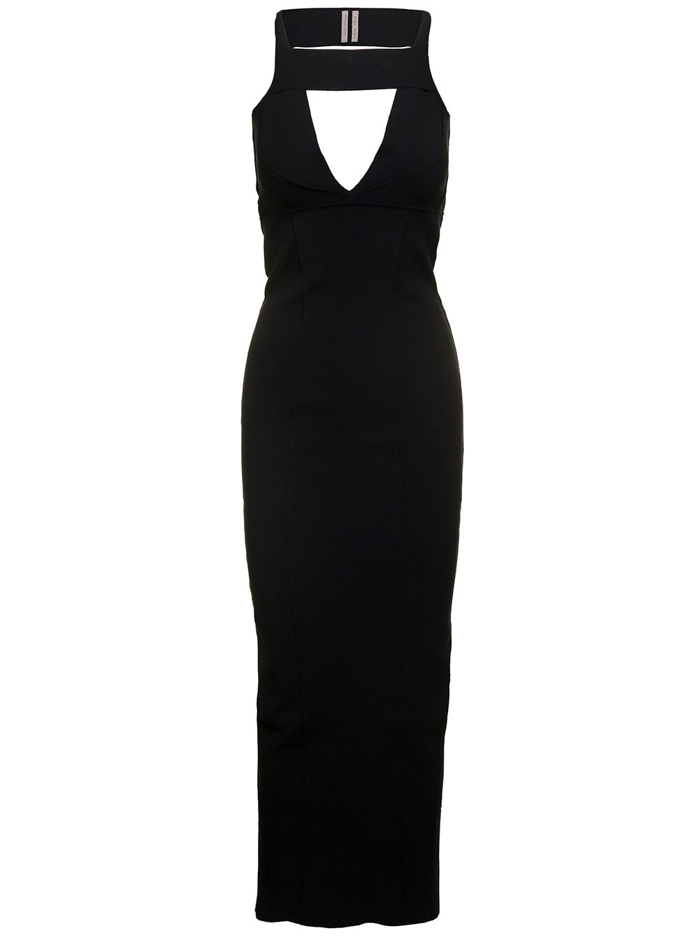 Rick Owens Women Maxi Black Dress With Cut-Out In Viscose Blend Woman RICK OWENS