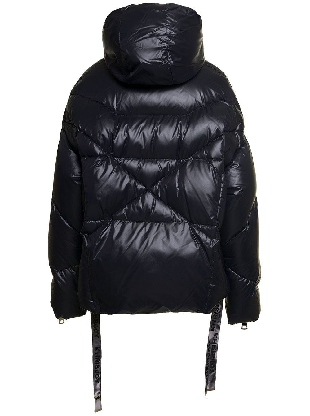 Khrisjoy Women Black 'Puff Khris Iconic' Oversized Down Jacket With Hood In Polyester Woman KHRISJOY