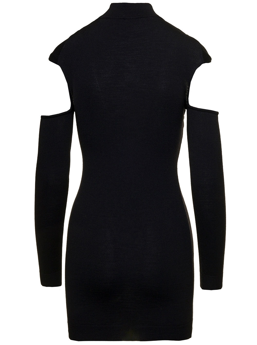 Coperni Women Mini Black Dress With Mock Neck And Twisted Cut-Out In Wool Woman COPERNI