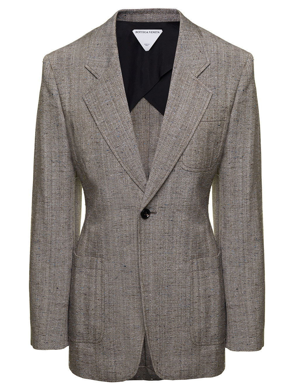 Bottega Veneta Women Grey Single-Breasted Slim-Fitted Jacket With Single Button In Viscose Blend Woman BOTTEGA VENETA