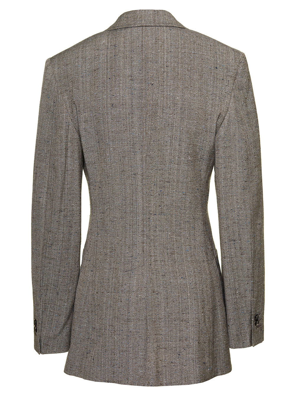 Bottega Veneta Women Grey Single-Breasted Slim-Fitted Jacket With Single Button In Viscose Blend Woman BOTTEGA VENETA
