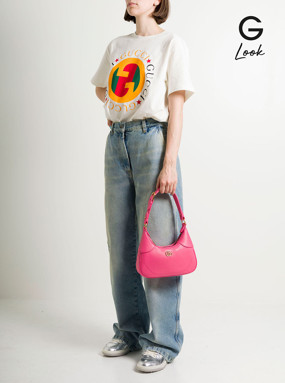 Gucci Women Small Pink Aphrodite Shoulder Bag In Leather Woman GUCCI