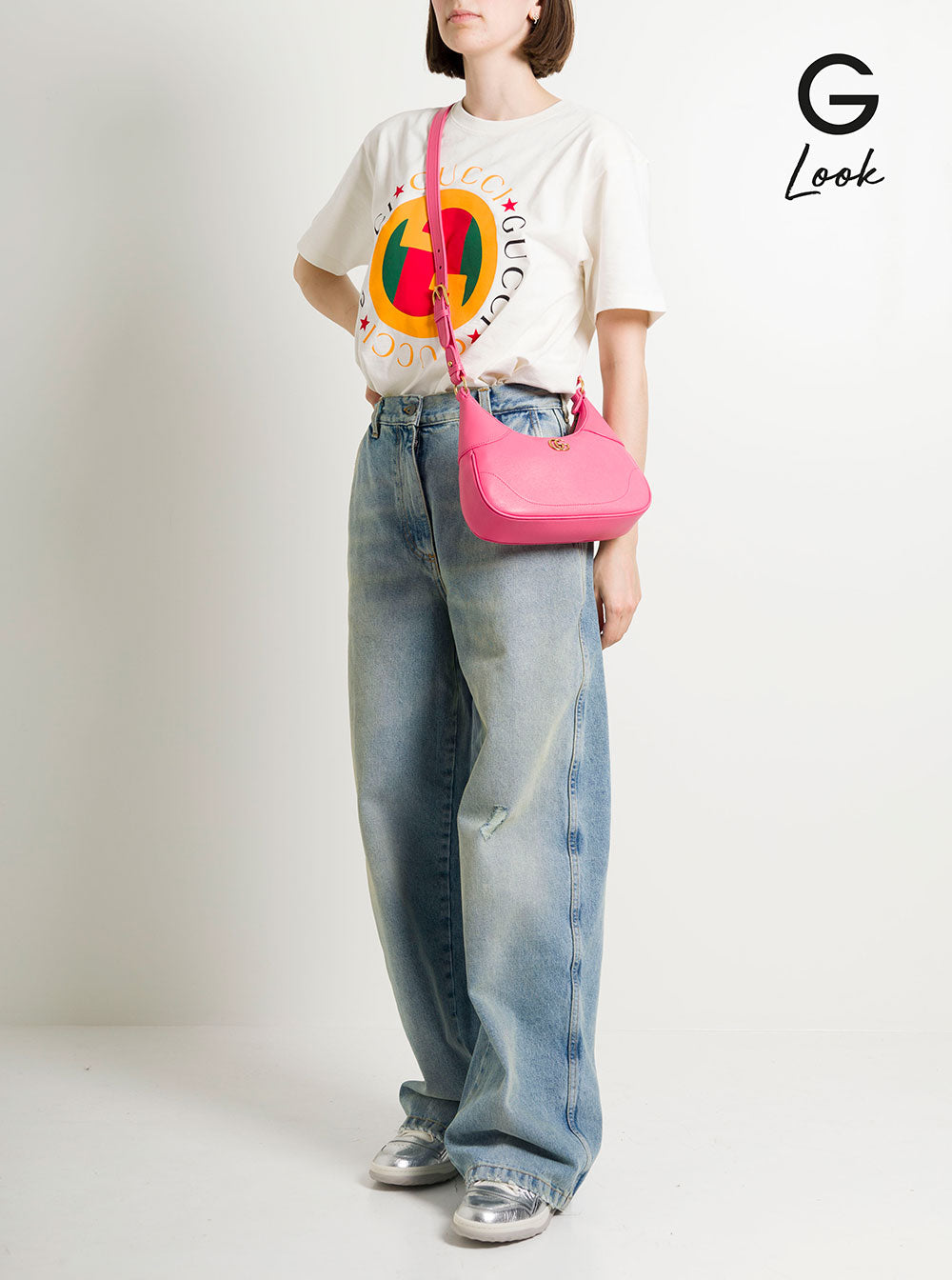Gucci Women Small Pink Aphrodite Shoulder Bag In Leather Woman GUCCI