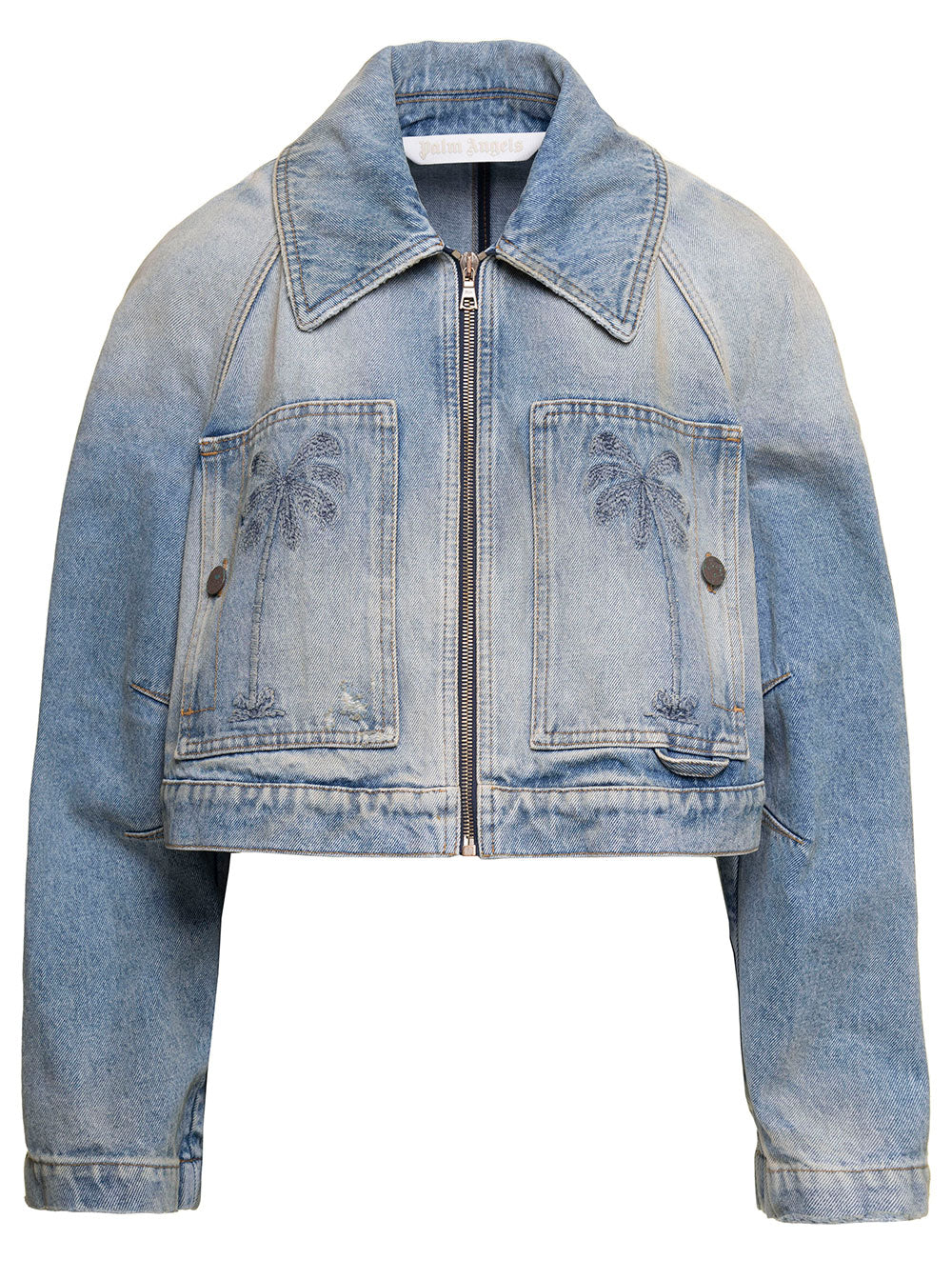 Palm Angels Women Paris Lw Cropped Denim Jacket PALM ANGELS