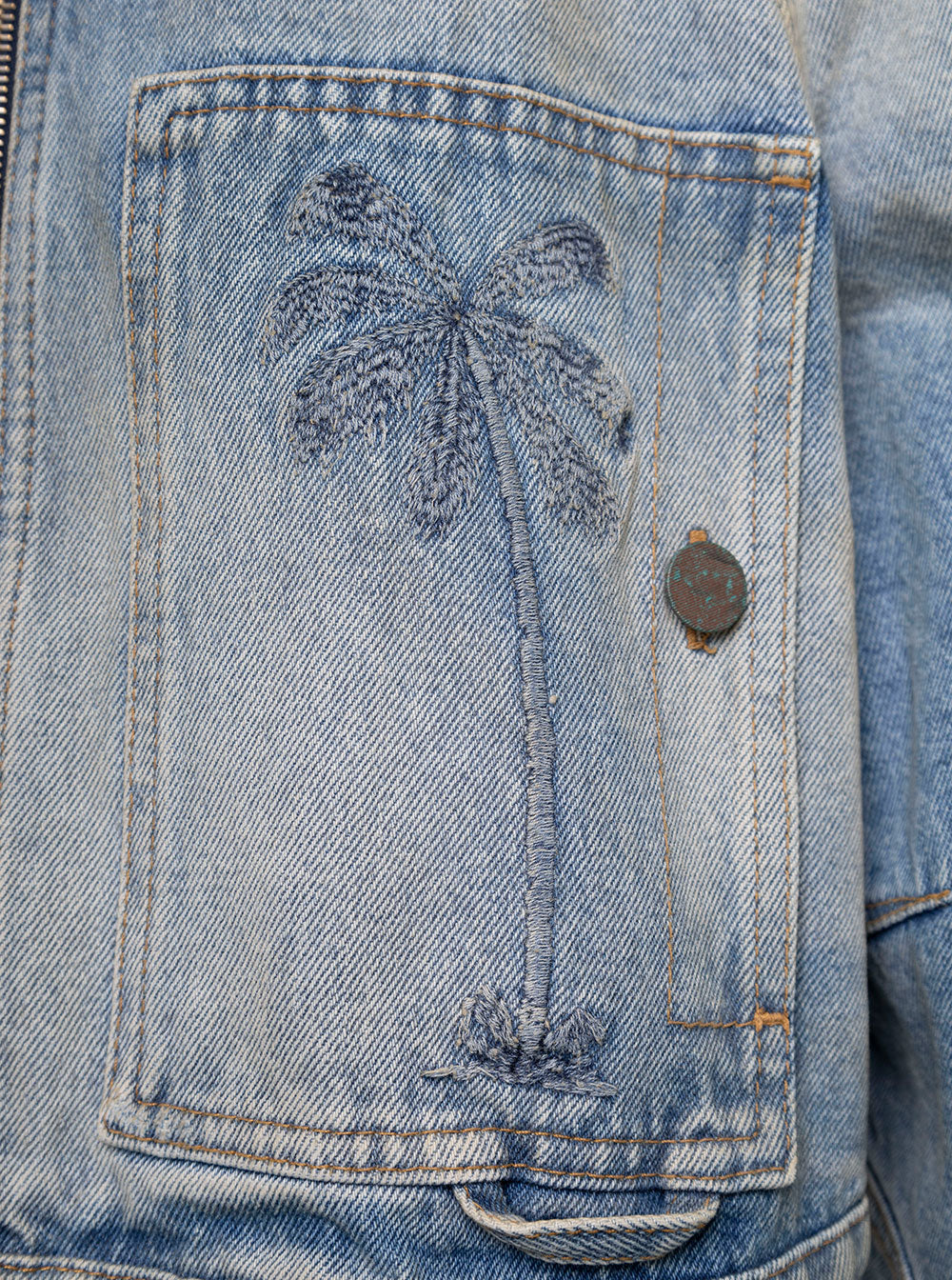 Palm Angels Women Paris Lw Cropped Denim Jacket PALM ANGELS